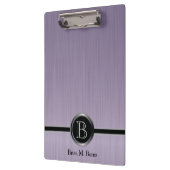 Uitvoerend Monogram - Amethyst Brush Steel Klembord (Links)