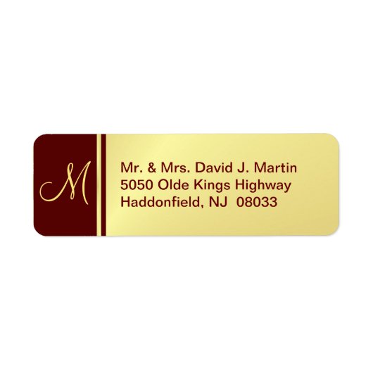 Uitvoerend Monogram Labels - Goud & Bourgogne (Voorkant)