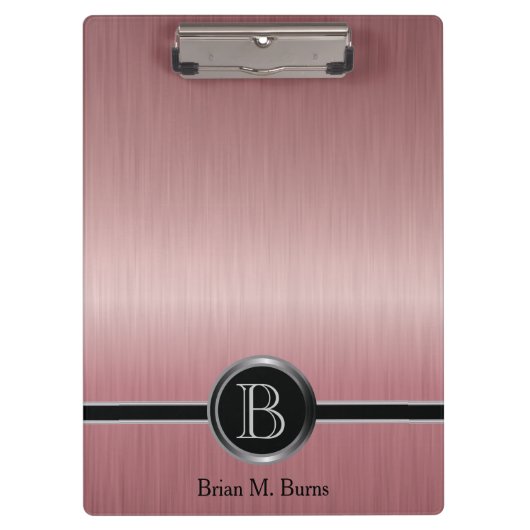 Uitvoerend Monogram - Ruby Brush Steel Klembord (Voorkant)