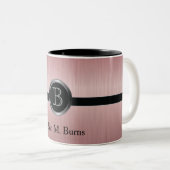 Uitvoerend Monogram - Ruby Brush Steel Tweekleurige Koffiemok (Voorkant rechts)