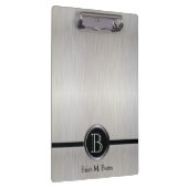 Uitvoerend Monogram - Wit borstelstaal Klembord (Rechts)