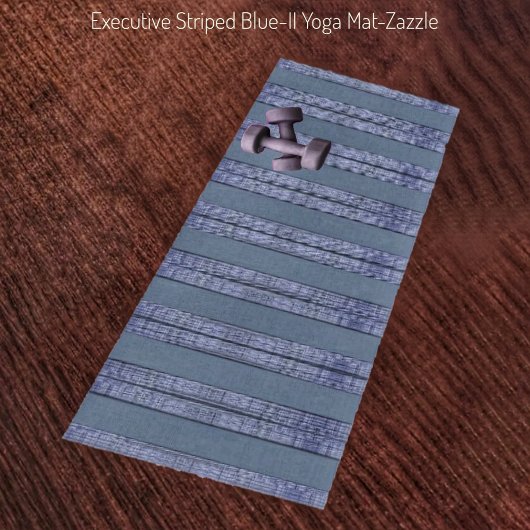 Uitvoerend striped-Blue-II Yogamat