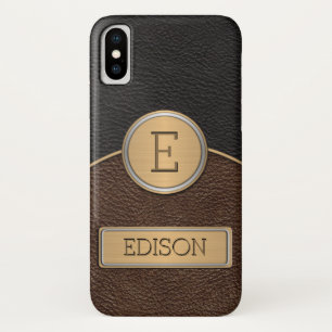 Uitvoerende Monogram Naam Sjabloon iPhone X Hoesje