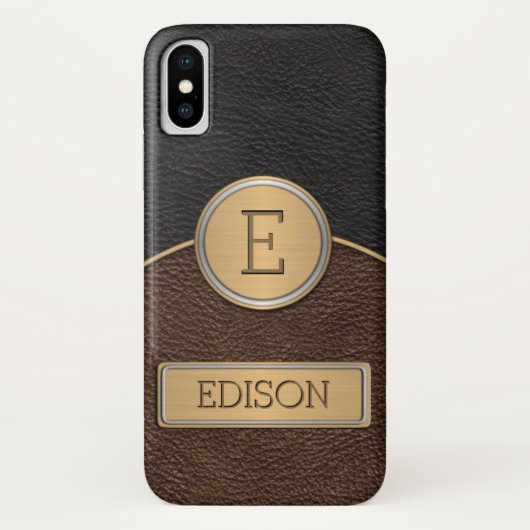 Uitvoerende Monogram Naam Sjabloon Case-Mate iPhone Case (Achterkant)