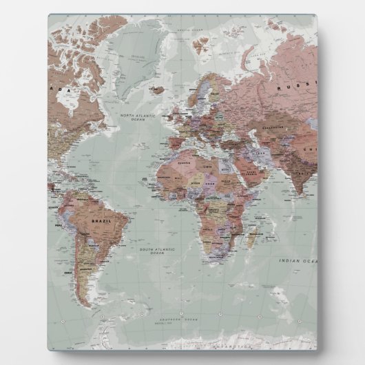 Uitvoerende Wereldkaart Fotoplaat (Voorkant)
