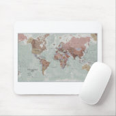 Uitvoerende Wereldkaart Muismat (Met muis)