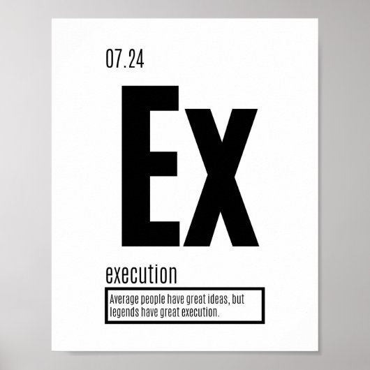 Uitvoering - fundamentele elementen van succes poster (Voorkant)