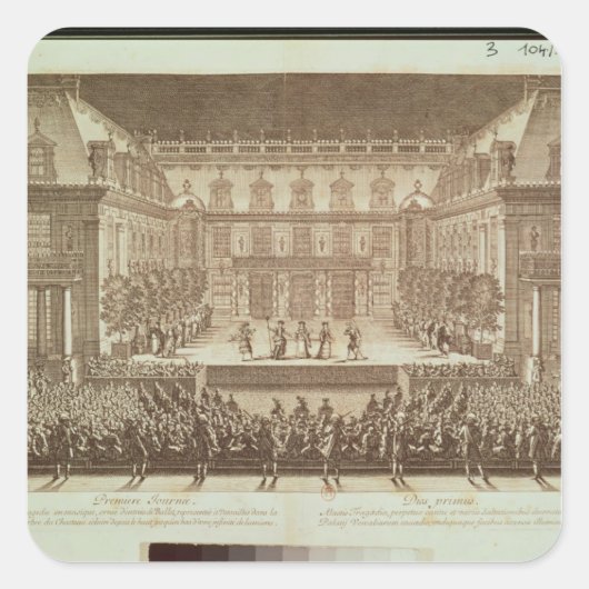 Uitvoering van de opera "Alceste" Vierkante Sticker (Voorkant)