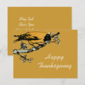 Uitwerking van gele  vogelillustratie feestdagenkaart (Voorkant / Achterkant)