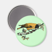 Uitwerking van gele  vogelillustratie magneet (Voorkant / Achterkant)