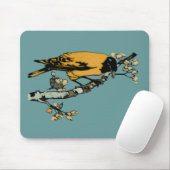 Uitwerking van gele vogelillustratie muismat (Met muis)