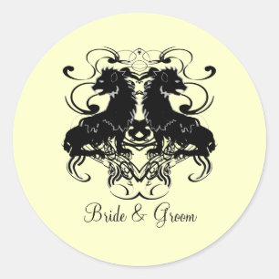 Uitwerking van leeuwen met wervelkolommen ronde sticker