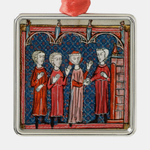 Uitzending en misdaad begaan door een priester metalen ornament
