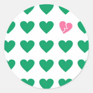uitzending van liefde ronde sticker