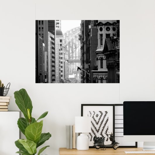 Uitzicht 1b van de Habour Bridge Poster (Thuiskantoor)