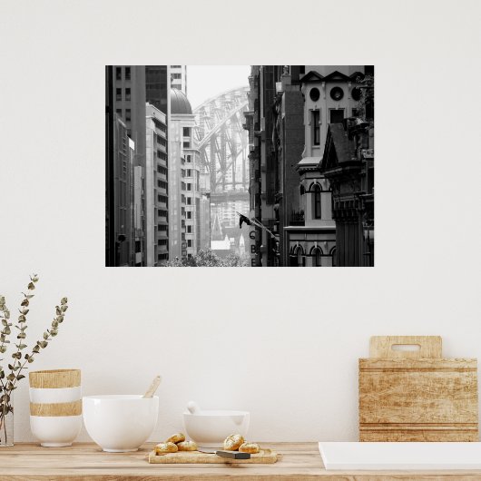 Uitzicht 1b van de Habour Bridge Poster (Keuken)