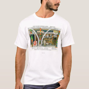 Uitzicht aan de buitenkant van de Ye Olde Curio Sh T-shirt
