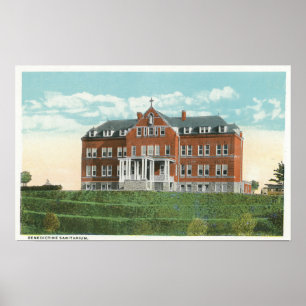 Uitzicht aan de buitenkant van het Benedictine San Poster