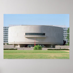 Uitzicht aan de buitenkant van het Hirshhorn-museu Poster