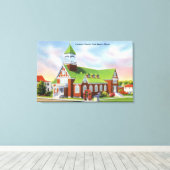 Uitzicht aan de buitenkant van het katholieke stra canvas afdruk (Insitu (Houten vloer))