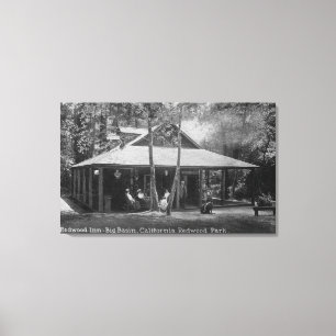 Uitzicht aan de buitenkant van sequoia canvas afdruk