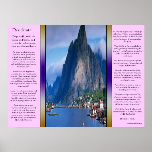 Uitzicht aan de kust van Desiderata Poster (Voorkant)