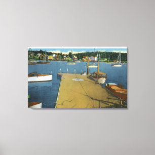 Uitzicht aan de oostkant van de jachtclub canvas afdruk