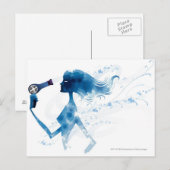 Uitzicht aan de zijkant van de vrouw om lang haar  briefkaart (Voorkant / Achterkant)