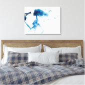 Uitzicht aan de zijkant van de vrouw om lang haar canvas afdruk (Insitu (Slaapkamer))