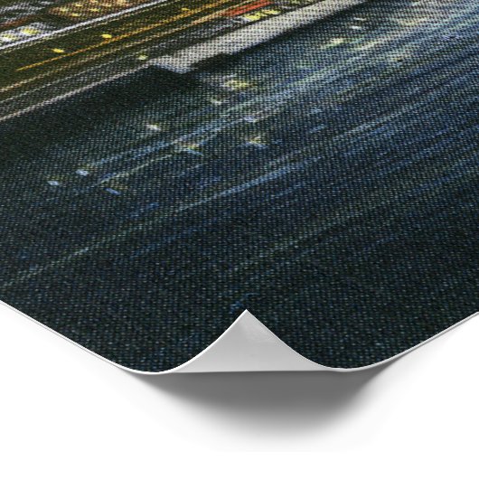 Uitzicht Albany Skyline in Night Poster (Hoek)