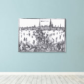 Uitzicht Antwerpen Canvas Afdruk (Insitu (Houten vloer))