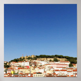 Uitzicht architectuur Lissabon Miradouro Castle Fo Poster