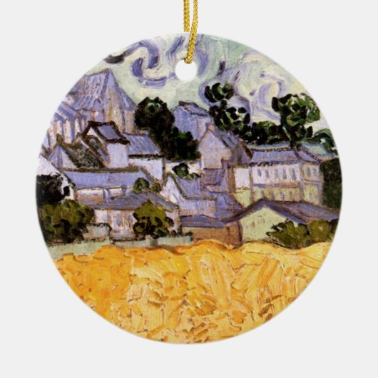 Uitzicht Auvers met kerk van Vincent van Gogh Keramisch Ornament (Voorkant)