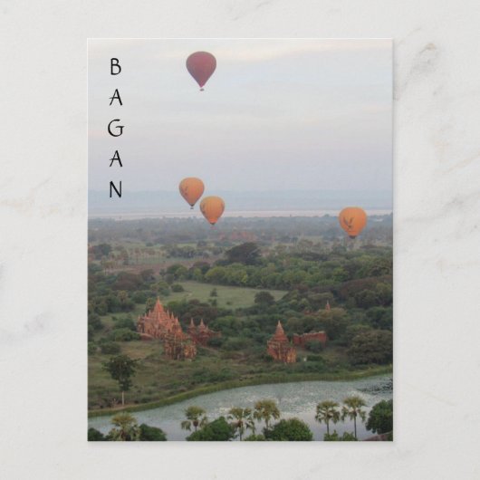 uitzicht bagan ballon briefkaart (Voorkant)