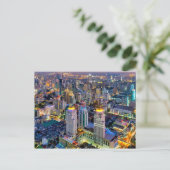 Uitzicht Bangkok 's nachts Briefkaart (Staand voorkant)