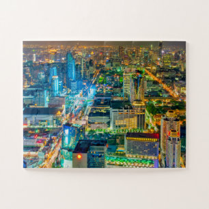 Uitzicht Bangkok 's nachts Legpuzzel