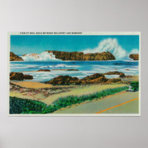 Uitzicht bij Seal Rock tussen Waldport en Newport Poster