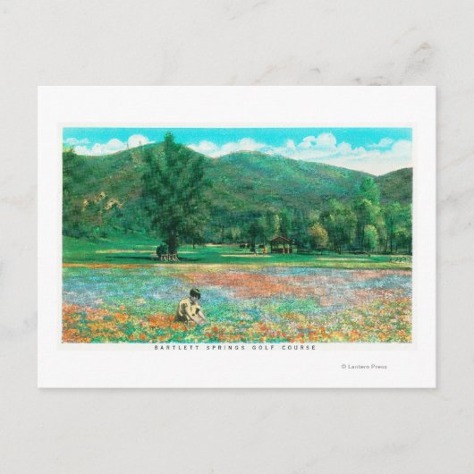 Uitzicht bloeiend veld briefkaart (Voorkant)