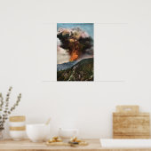 Uitzicht bosbrand in bergen poster (Keuken)