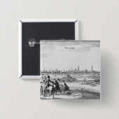 Uitzicht Brugge Vierkante Button 5,1 Cm (Voorkant /achterkant)