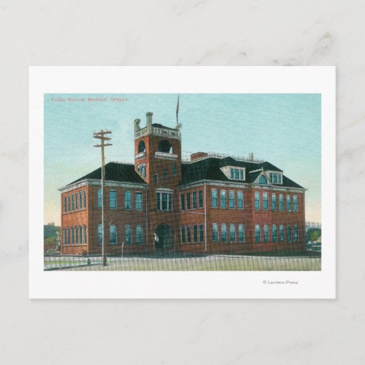Uitzicht buiten de openbare school Medford, OF Briefkaart (Voorkant)