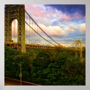 Uitzicht dat naar het zuidwesten van Manhattan kij Poster