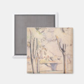 Uitzicht door de bomen van Paul Cezanne,  kunst Magneet (Voorkant / Achterkant)