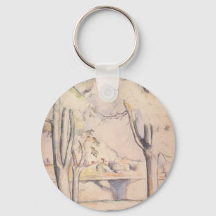 Uitzicht door de bomen van Paul Cezanne,  kunst Sleutelhanger