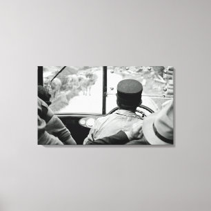 Uitzicht door French Bus Window 1939 France Foto Canvas Afdruk