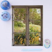 Uitzicht door oud venster flyer (Enkel)