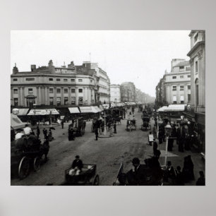 Uitzicht down Oxford Street, Londen, C.1890 Poster