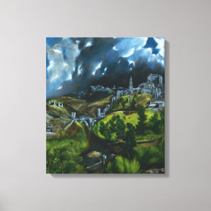 Uitzicht El Greco van Toledo Canvas Wrap Afdruk
