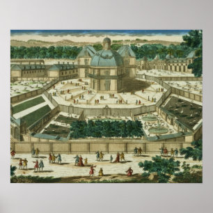 Uitzicht en perspectief van de Salon de la Menager Poster