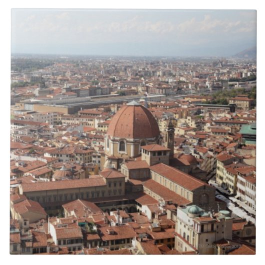 Uitzicht Florence, Italië bovenaan Tegeltje (Voorkant)